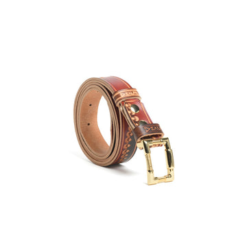 Handgefertigter Ledergürtel – 2,5 cm Schnalle (geprägt)