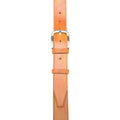 Cintura artigianale in cuoio con fibbia da 4 cm di colore giallo-rosso - aperta